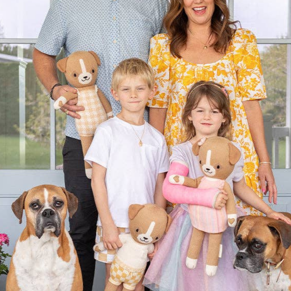 
                      
                        Jillian Harris and her husband Justin Pasutto, along with their family and dogs, proudly showcasing Hayden the Dog and other dolls from their limited edition Cuddle + Kind collection, inspired by their beloved family pets.
                      
                    