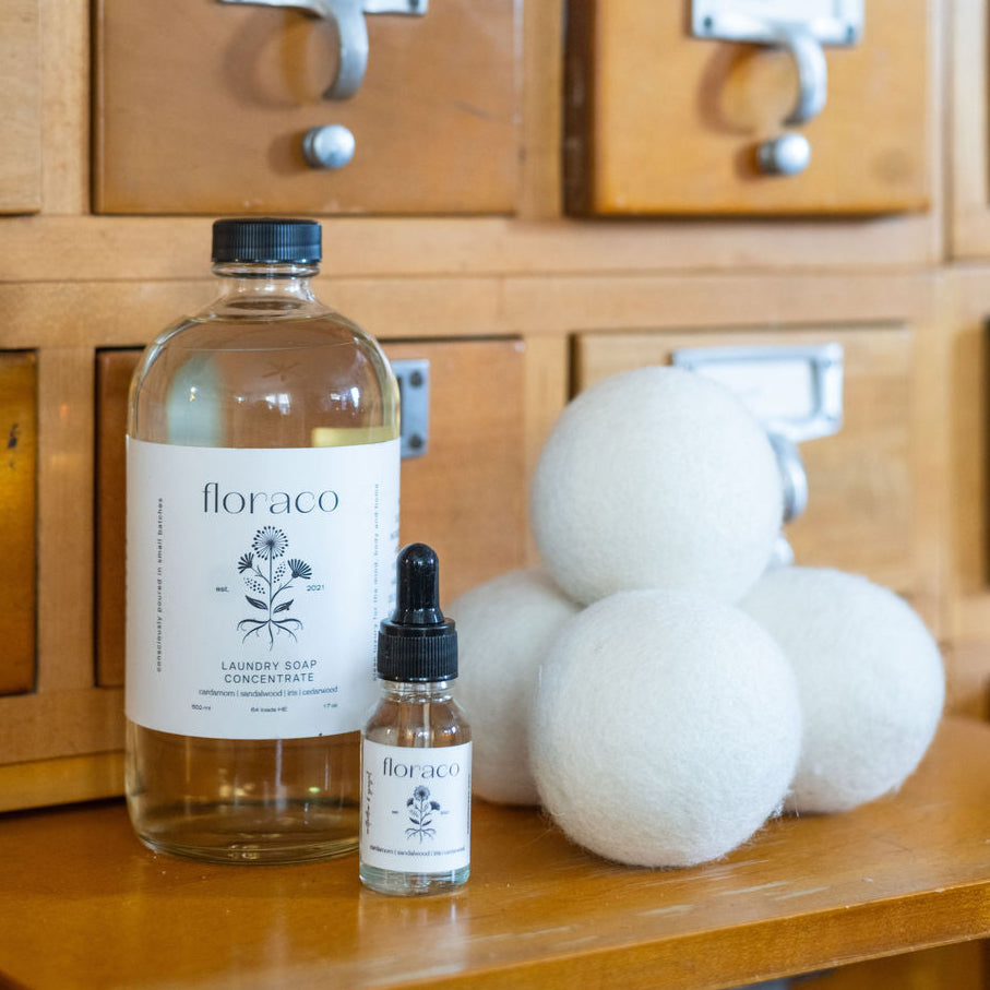 
                      
                        Floraco Laundry Soap Concentrate: Cedarwood, Sandalwood, Iris and Cardamom
                      
                    