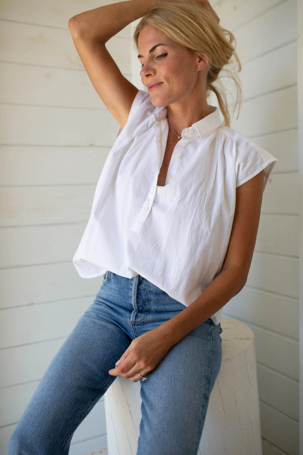 Diane Top in White Gauze by Marea
