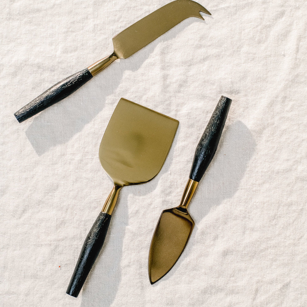 
                      
                        Gold & Black Cheese Knives
                      
                    