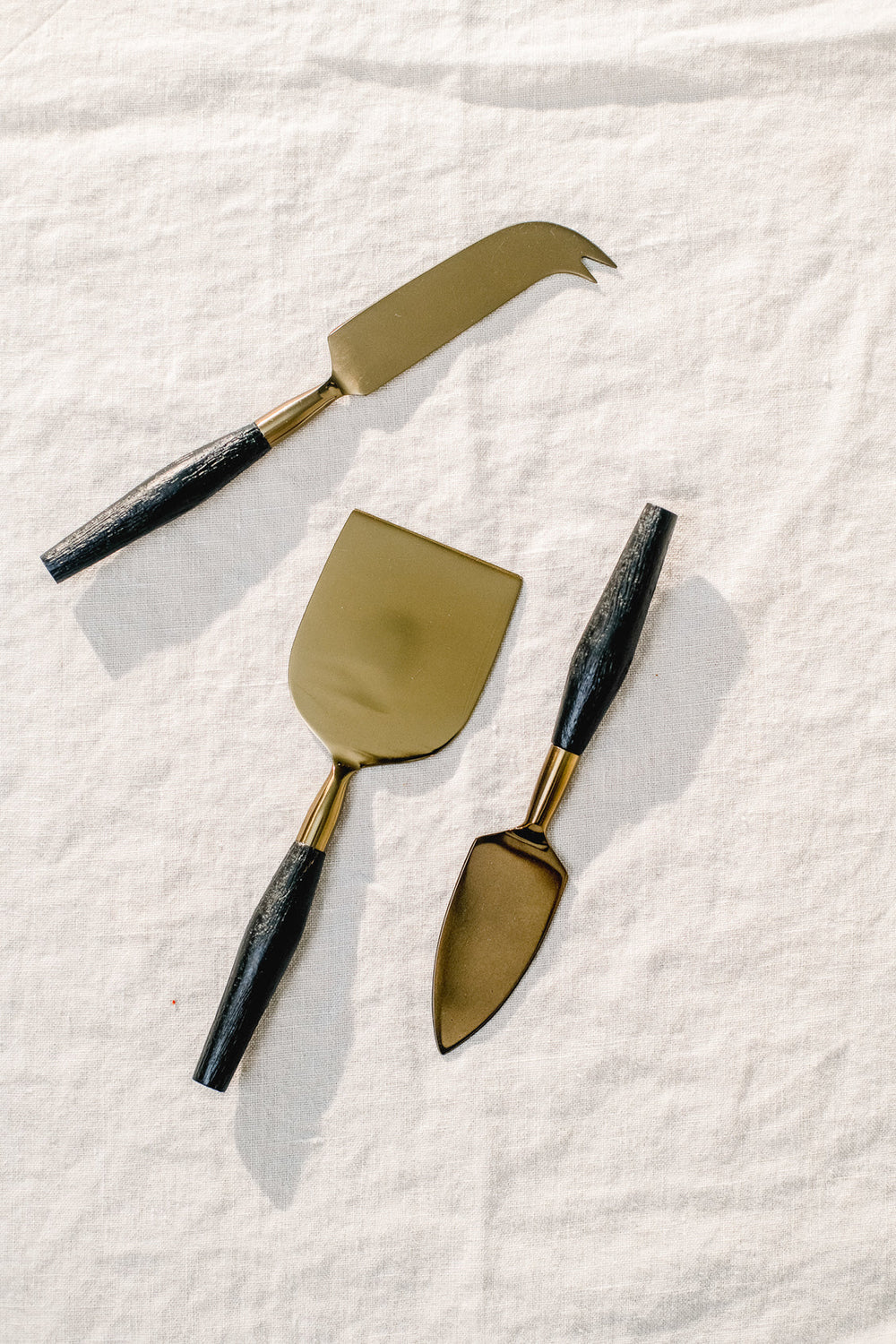 Gold & Black Cheese Knives