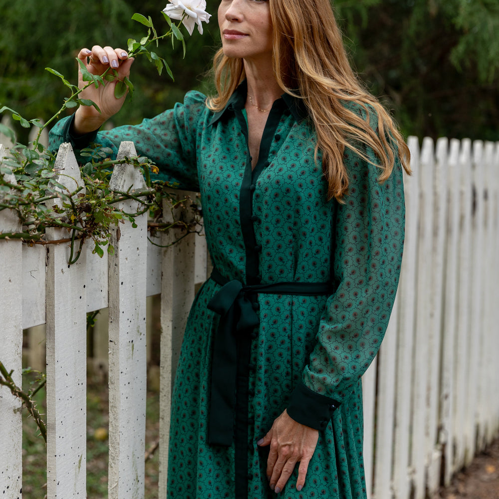 
                      
                        THE ASHTON DRESS - GREEN FLORAL
                      
                    