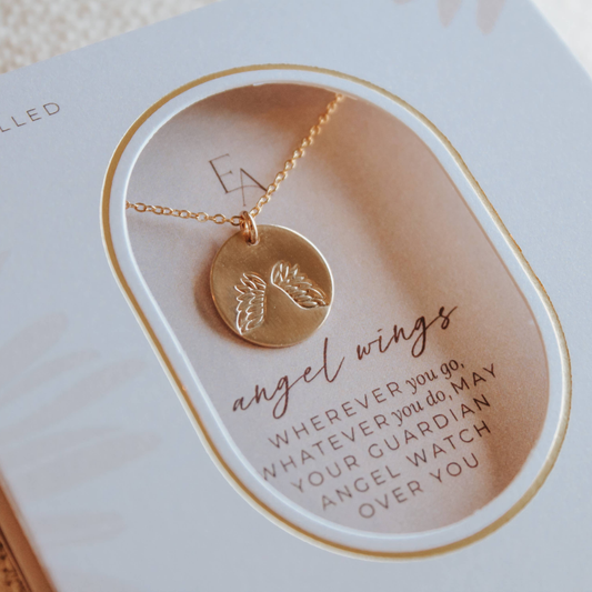 Angel Wings Necklace: Gold-filled - Grace & Haven