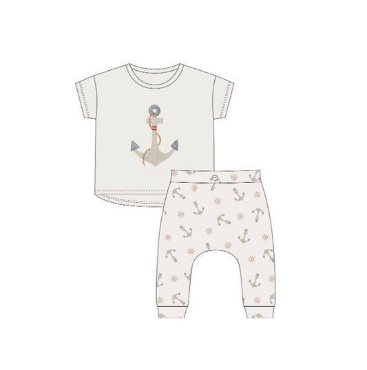 Rylee + Cru New England Collection - Tee & Slouch Pant Set in Anchors