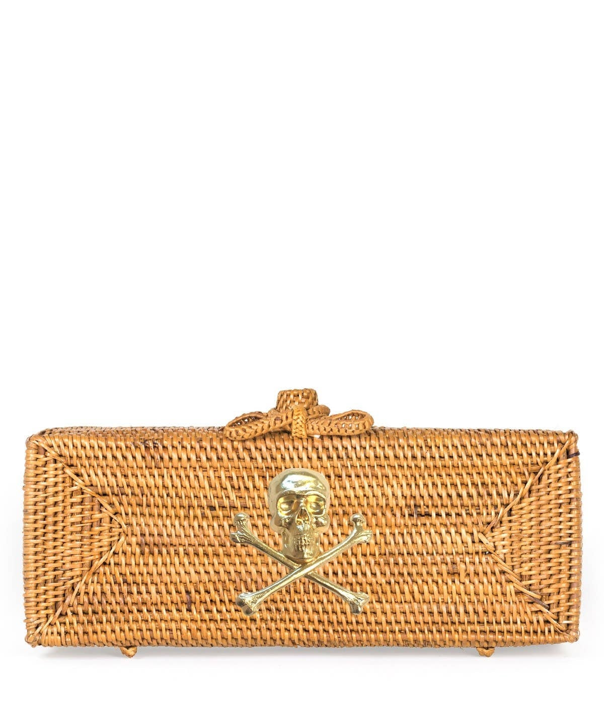 Colette Natural Clutch Purse with Gold Pirate Charm