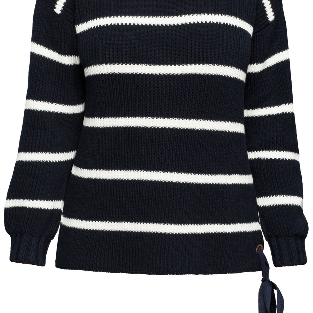 
                      
                        Front view of Monaco Sweater in cotton with contemporary design and side slit
                      
                    