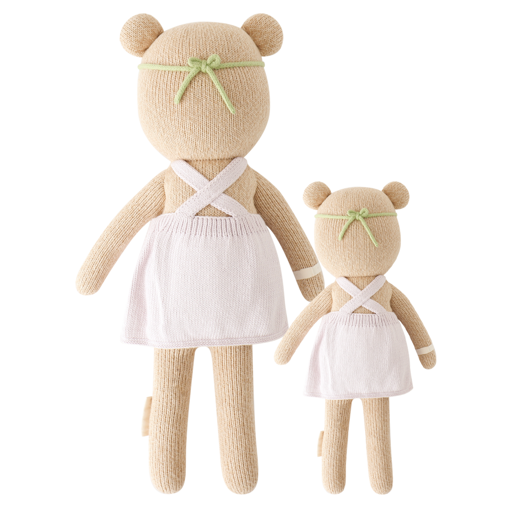 Cuddle+Kind Olivia the Honey Bear, a fair trade handmade doll from Peru in two sizes, little and regular.