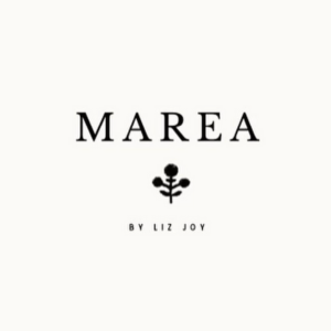 Marea by Liz Joy logo – CT-based brand working with families in India to create hand-blocked, timeless fashion pieces.