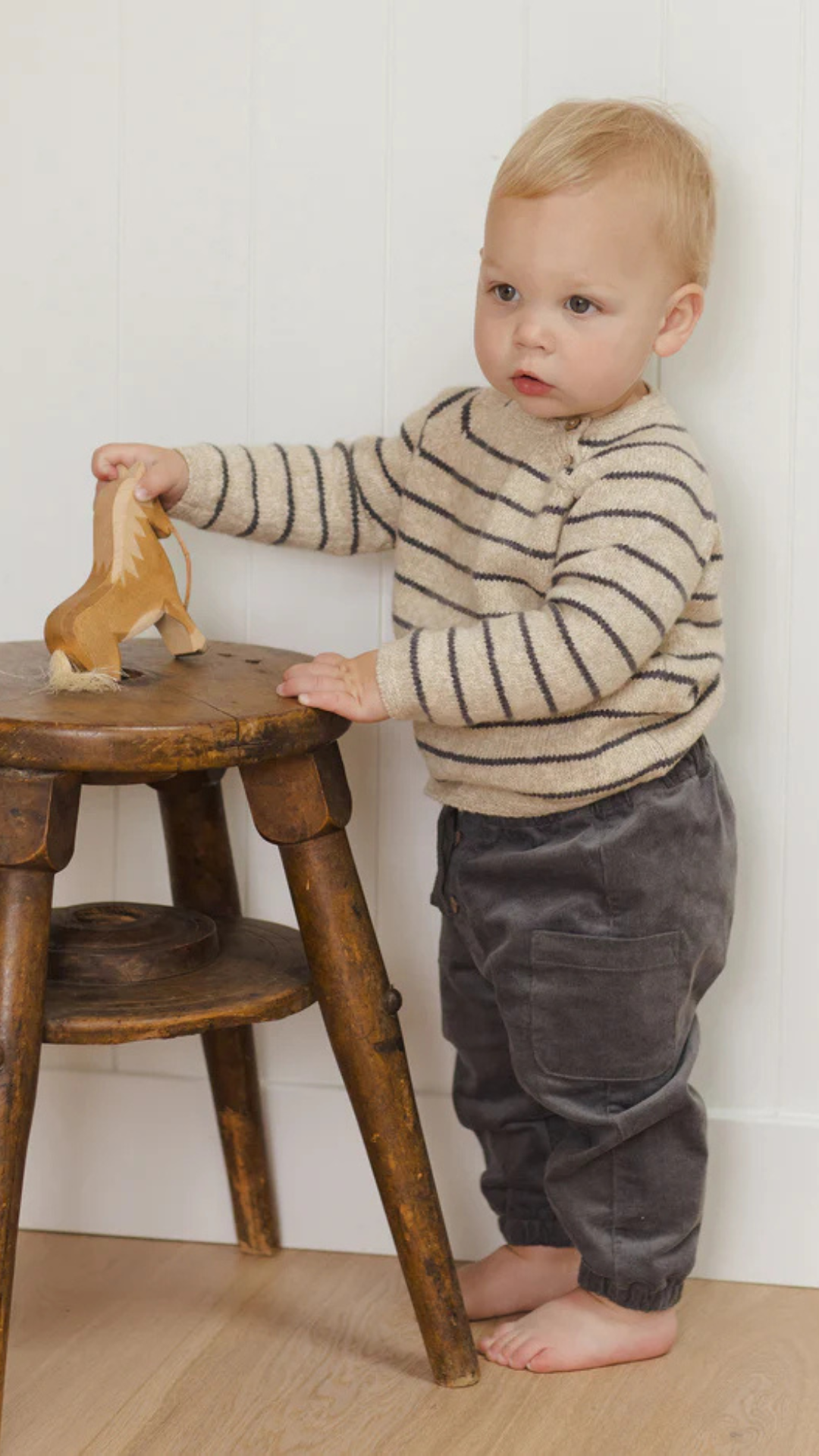 Model wearing the Luca Pant, showing comfort and fit in ultra-soft corduroy fabric.