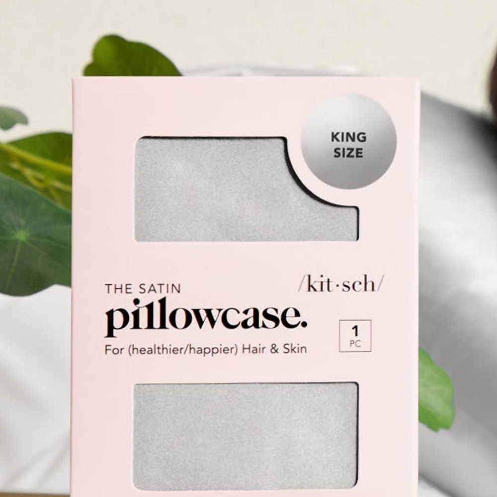 Satin Pillowcase King in silver color. 