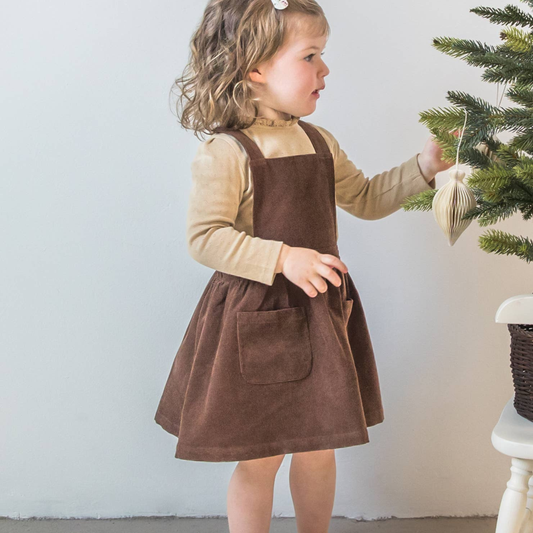Layla Organic Baby & Kids Corduroy Overall Dress - Grace & Haven