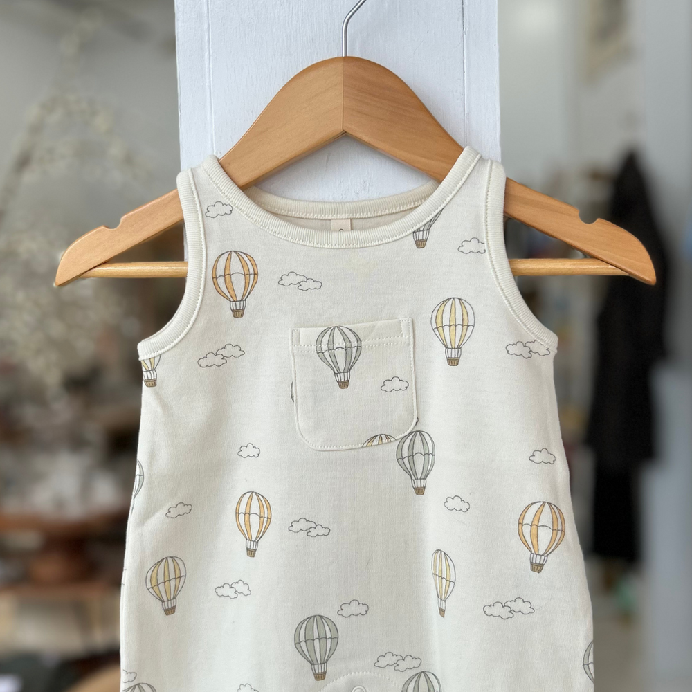 Elevate your little one’s wardrobe with the charming Sleeveless One Piece - Hot Air Balloons by Rylee + Cru.