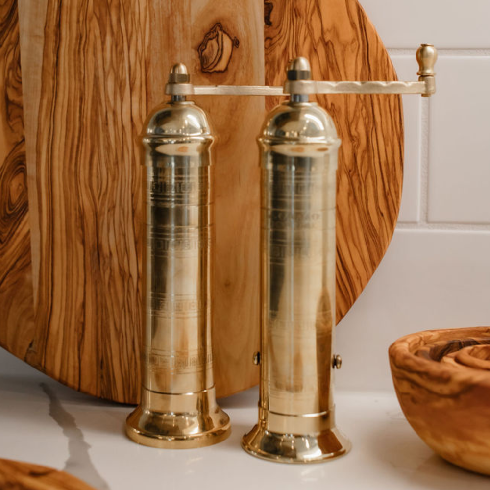 Traditional Brass Pepper or Salt Mill - Grace & Haven