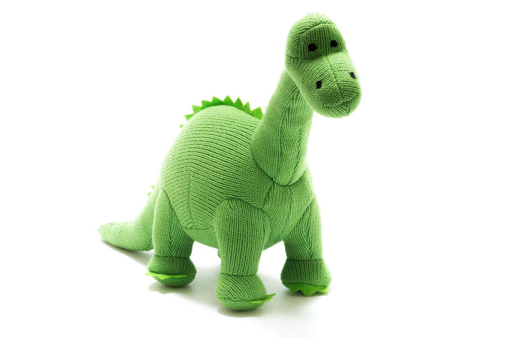 
                      
                        Knitted Green Diplodocus Dinosaur Baby Rattle
                      
                    