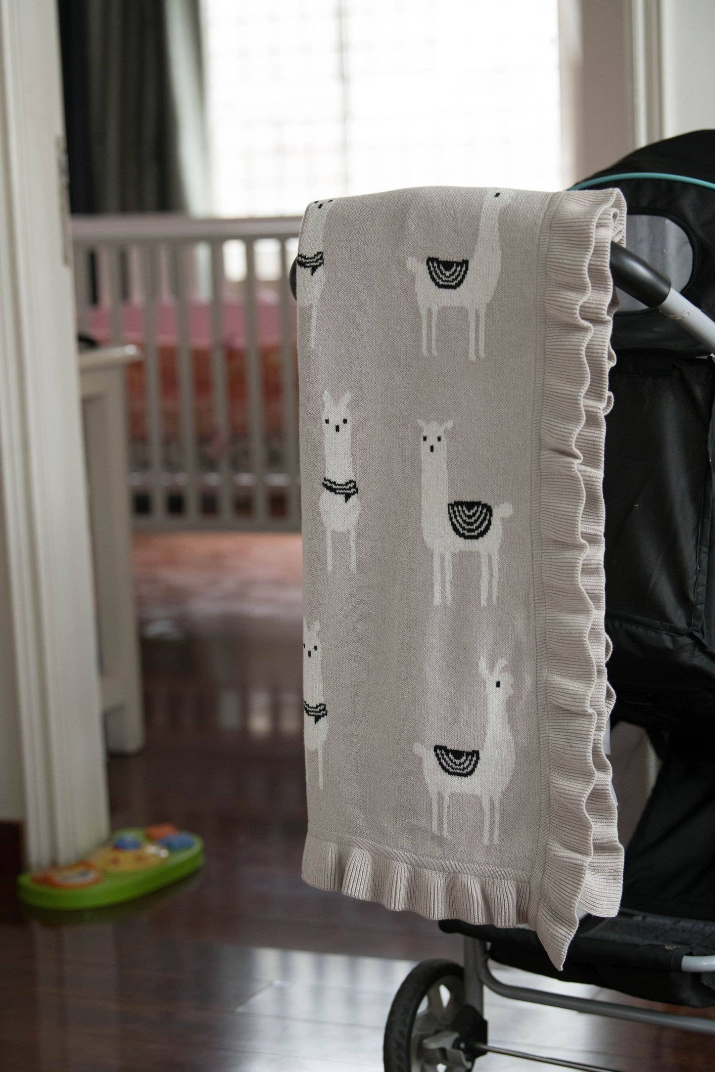 Llama Cotton Knit Baby Blanket