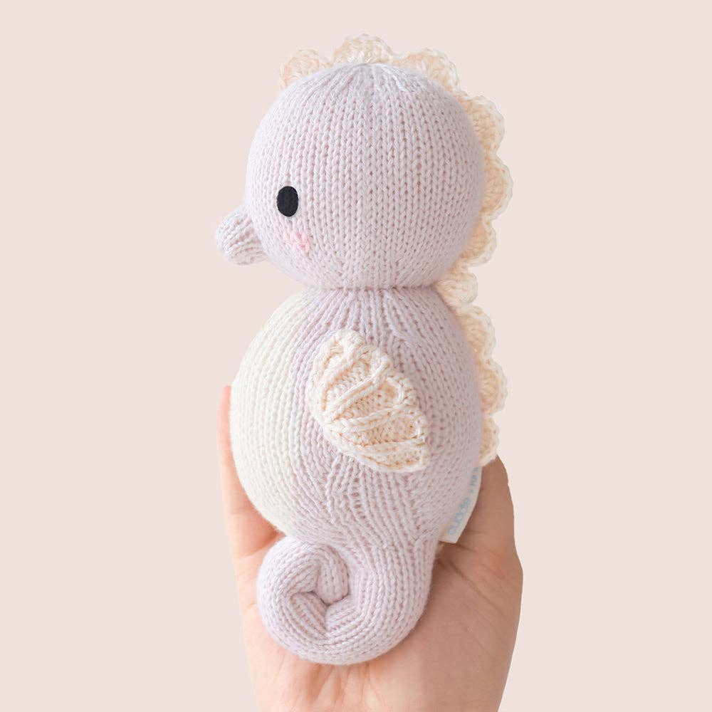 Baby Seahorse (Lilac) – Hand-Knit Collectible Doll | Gives 5 Meals