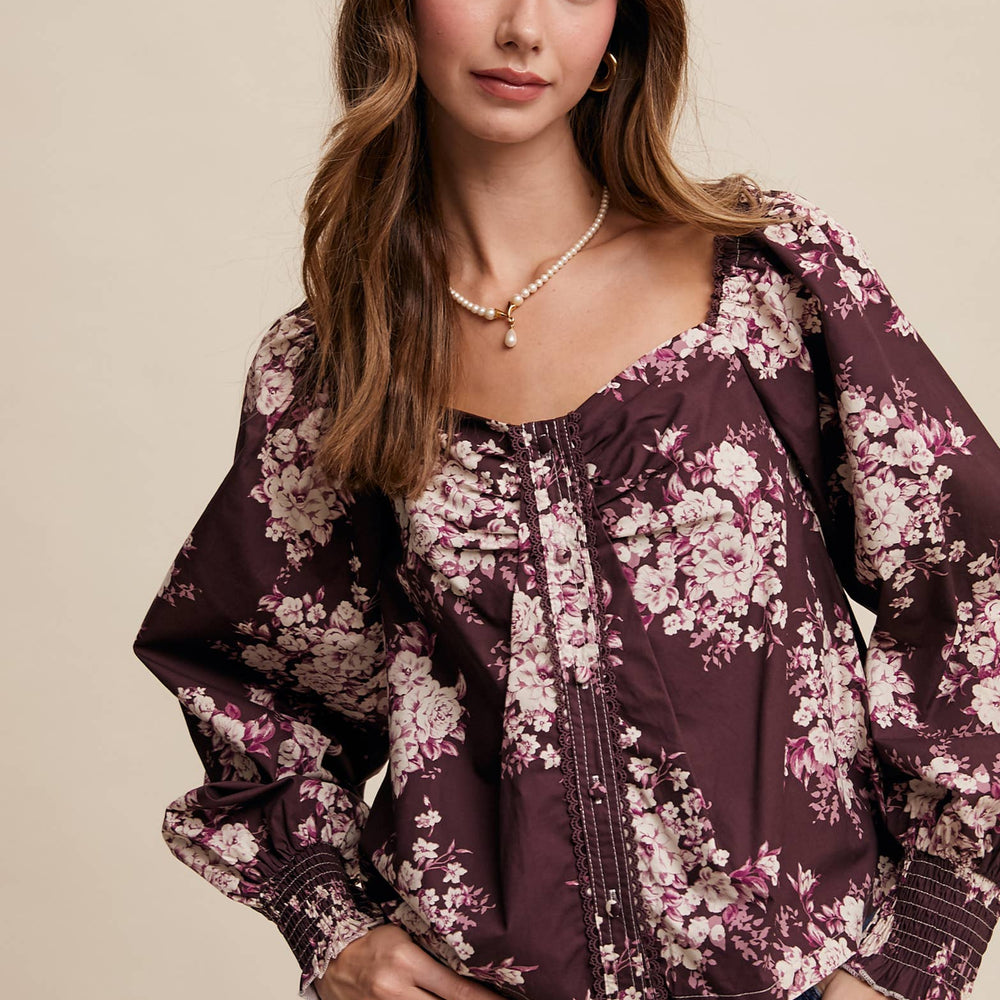 
                      
                        Floral Puff Sleeve Blouse
                      
                    