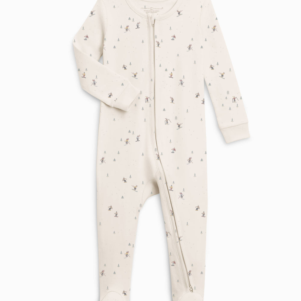 Organic Baby Peyton Footed Sleeper - Skiers