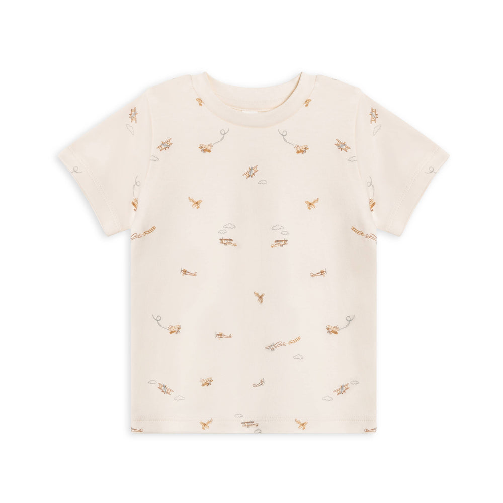 Organic Baby & Kids Classic Crew Neck Tee - Airplanes by Colored Organics