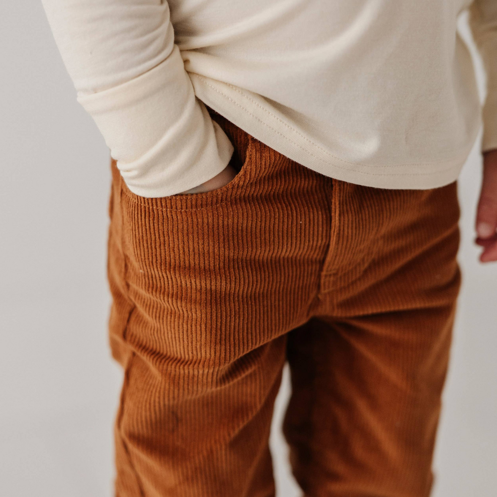 
                      
                        Close-up of the waistband and pockets on Corduroy Pants, demonstrating the functional and stylish details for little boys.
                      
                    
