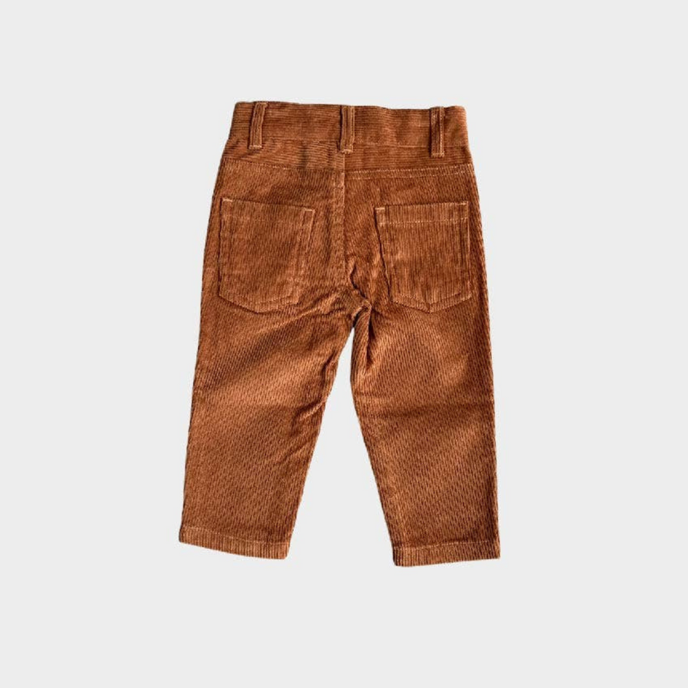 
                      
                        Flat lay of the back of Boys’ Corduroy Pants, featuring the rich texture and color, perfect for elevating any little boy’s outfit. 
                      
                    