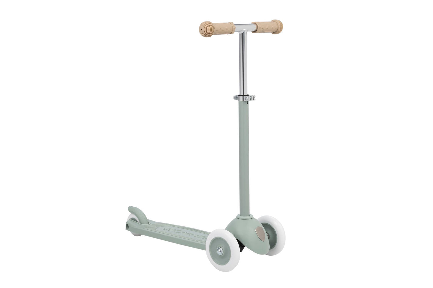 Banwood Eco Scooter in Clay — full scooter showing three-wheel design, T-handlebar, and anti-slip deck