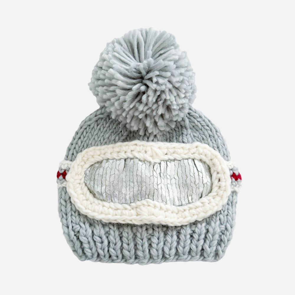 Ski Goggles Beanie, Bowie Grey Baby Kids Adult Snowboard Hat