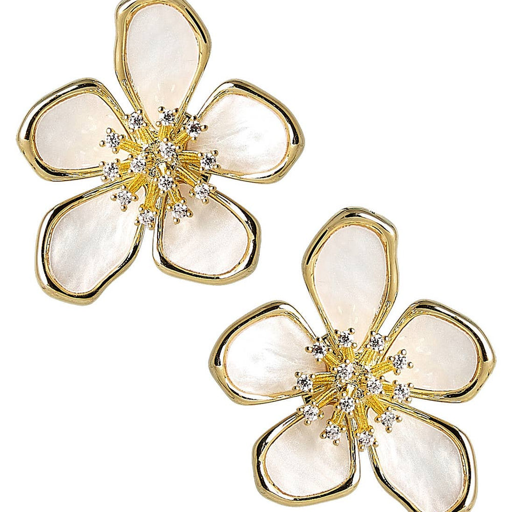 Elinore Gold Brass Floral Earrings by Lisi Lerch