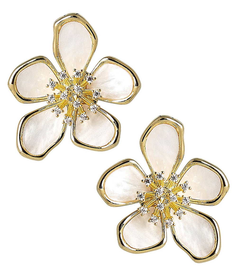 Elinore Gold Brass Floral Earrings by Lisi Lerch