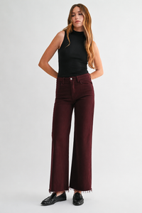 Black Cherry A-line Wide Scissor Cut Denim