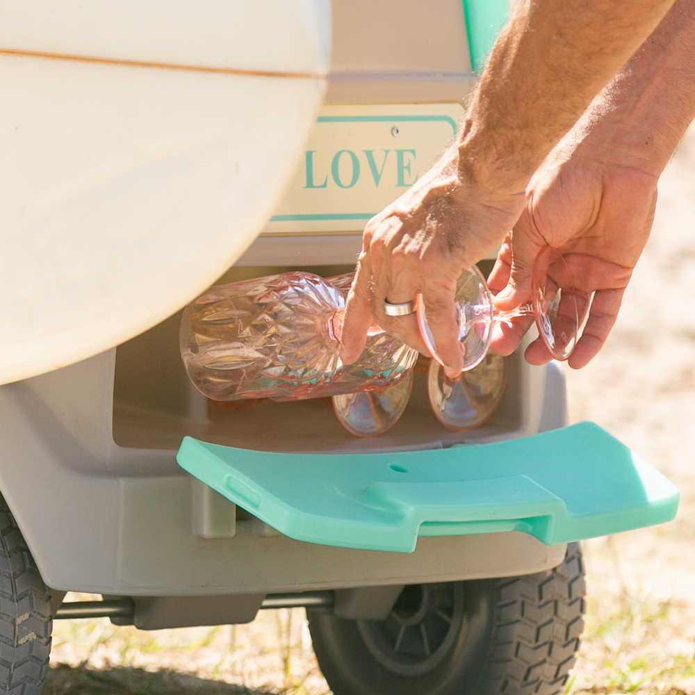 
                      
                        Burleigh Wagon Kids Beach Wagon with cooler and built in storage, showing easy setup and compact storage for family outings.
                      
                    