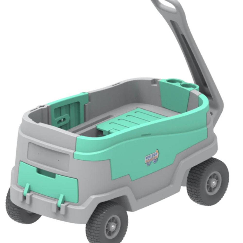 
                      
                        Burleigh Wagon Kids Stroller & Beach Wagon in Seafoam Green with cooler, perfect for beach days and family adventures.
                      
                    