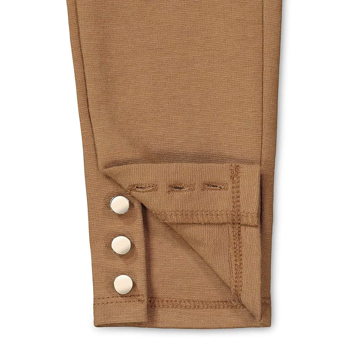 Hope & Henry Baby Girls' Organic Cotton Blend Ponte Pants in Honey Brown
