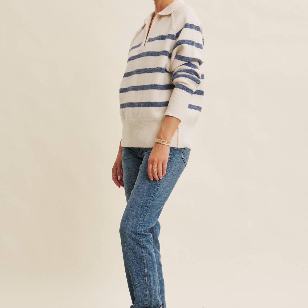 
                      
                        Cozy Classic Recycled Poly Wool Blend Stripe Sweater – Elevated, Sustainable Warmth
                      
                    