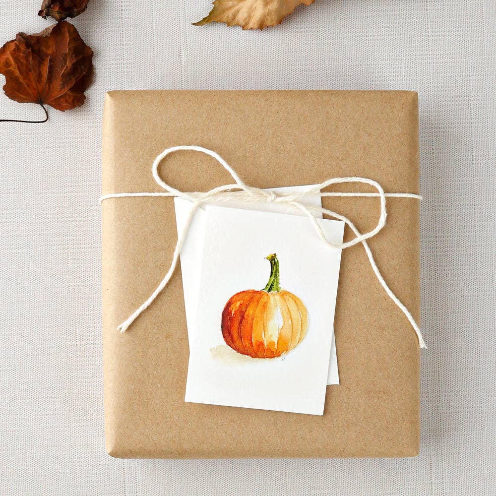 Orange pumpkin mini notecard