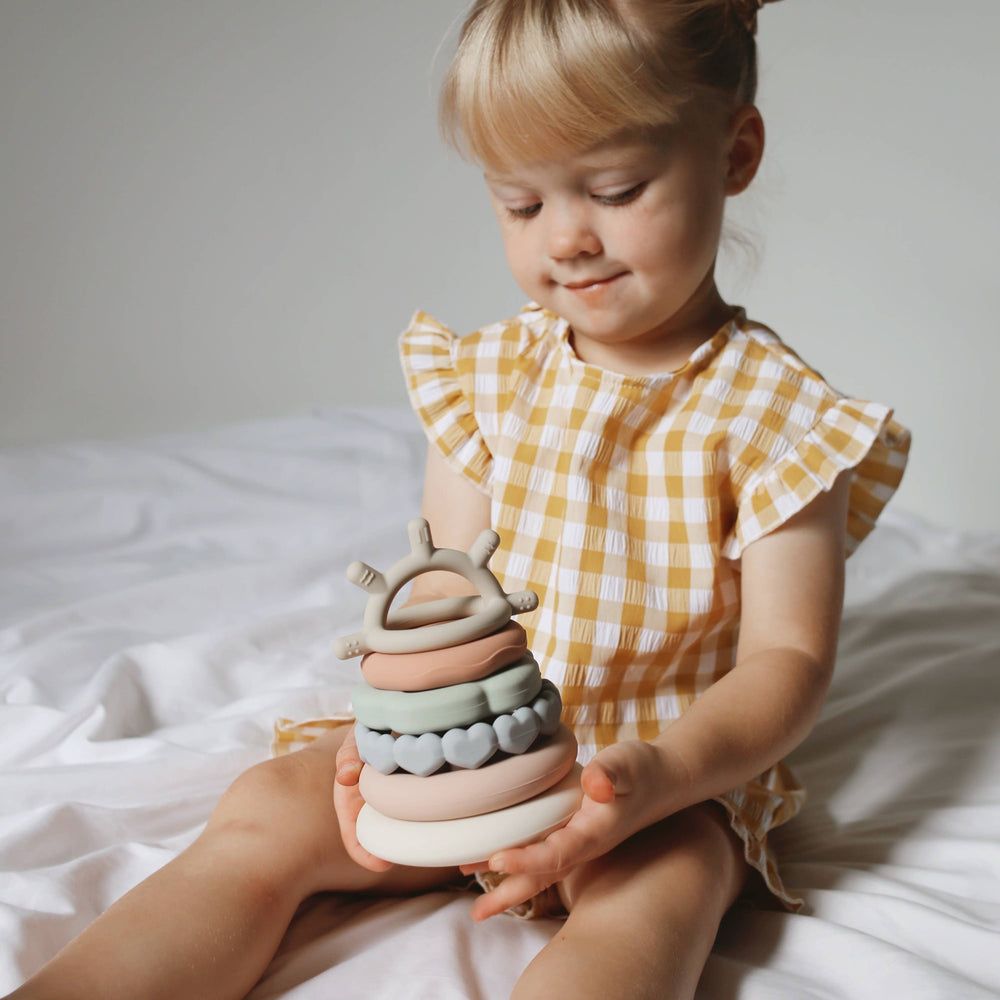 
                      
                        Classic Silicone Stacking Teething Ring Toy – 7-Piece Neutral Baby Toy by Marlowe & Co
                      
                    