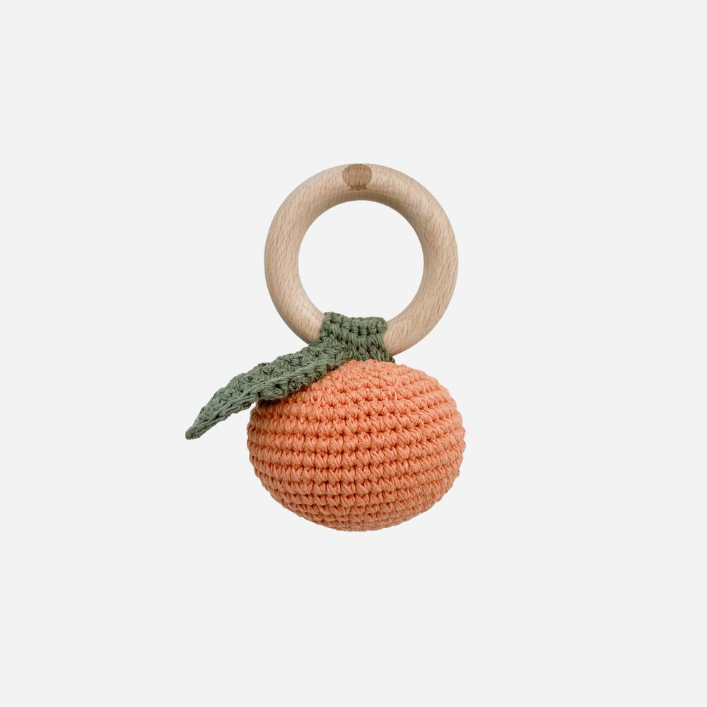 
                      
                        Cotton Crochet Rattle Fruit Orange Baby Teether – Clementine by The Blueberry Hill
                      
                    