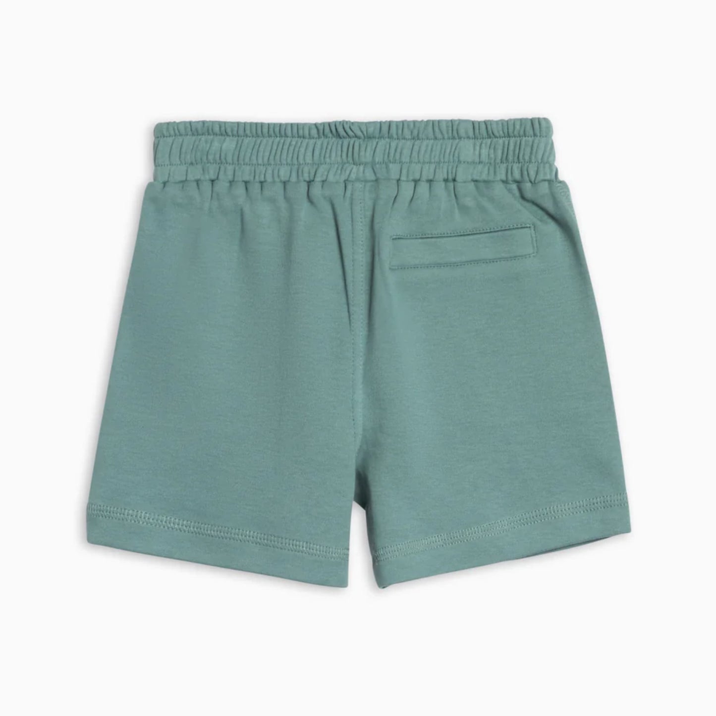 Back view of Colored Organics Dane Shorts in Laguna showing back pocket detail