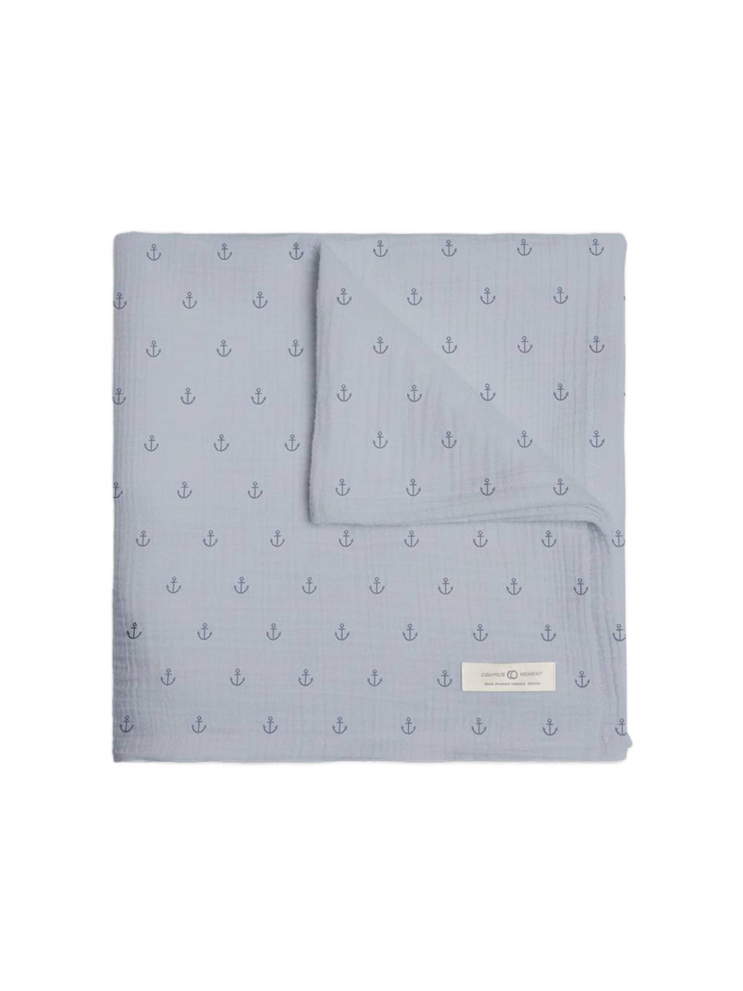 Colored Organics Kendi Anchor Swaddle folded to show double-layer organic gauze construction
