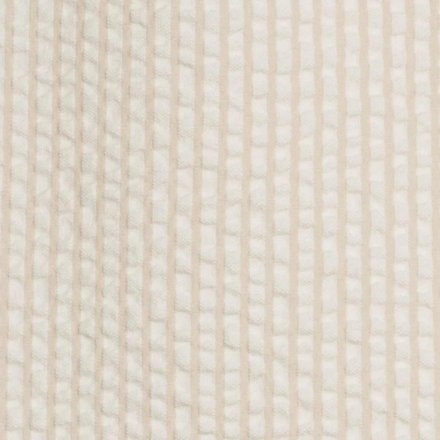 Close-up of Dune Stripe seersucker fabric on Colored Organics Mato Romper