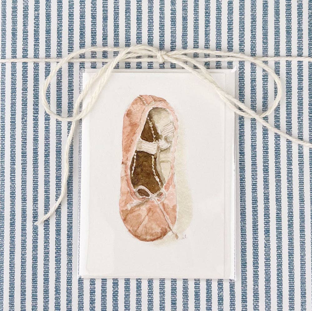 ballet shoe tiny notecard - Grace & Haven