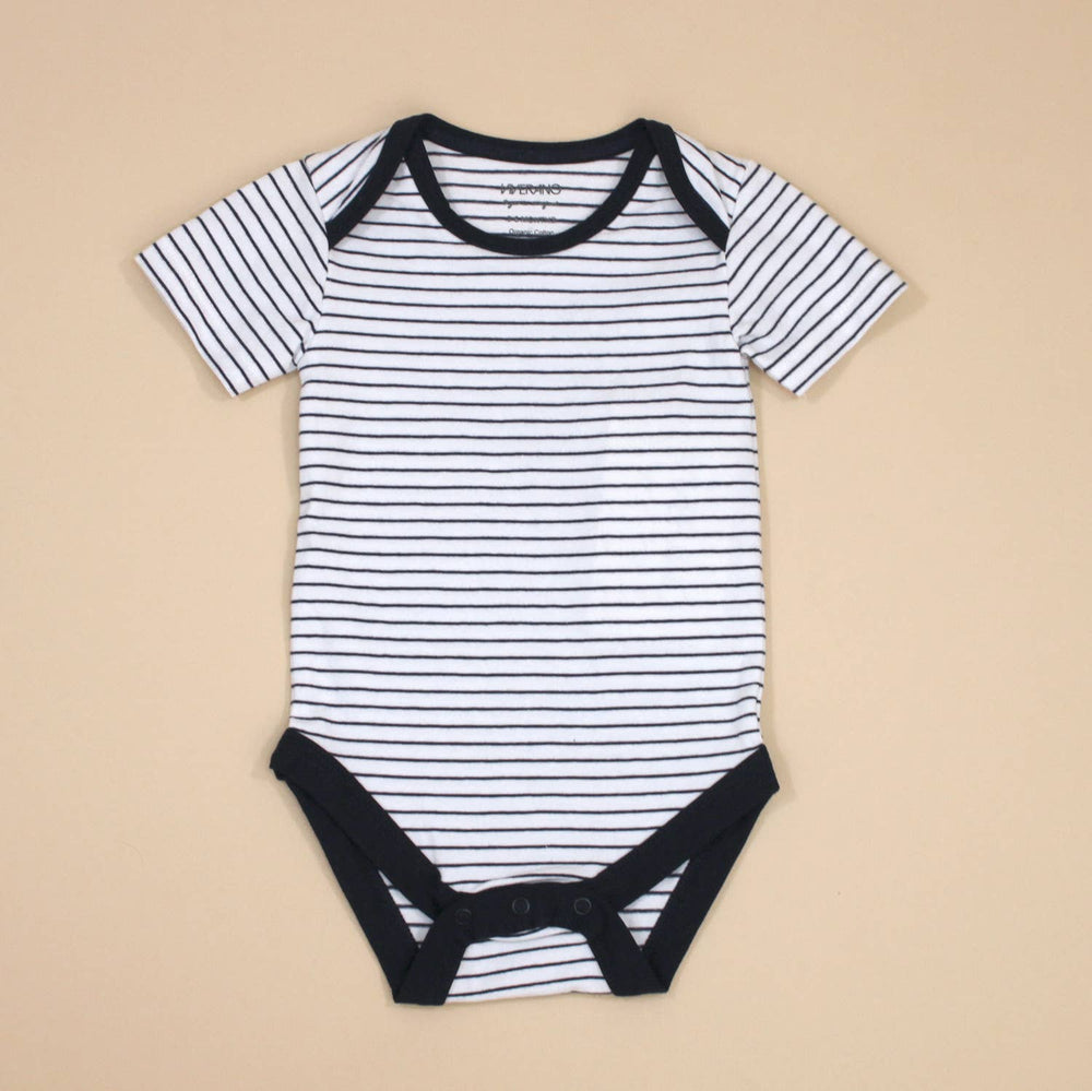 Venice Navy Stripe Short Sleeve Baby Bodysuit – Organic Cotton, Ethically Made