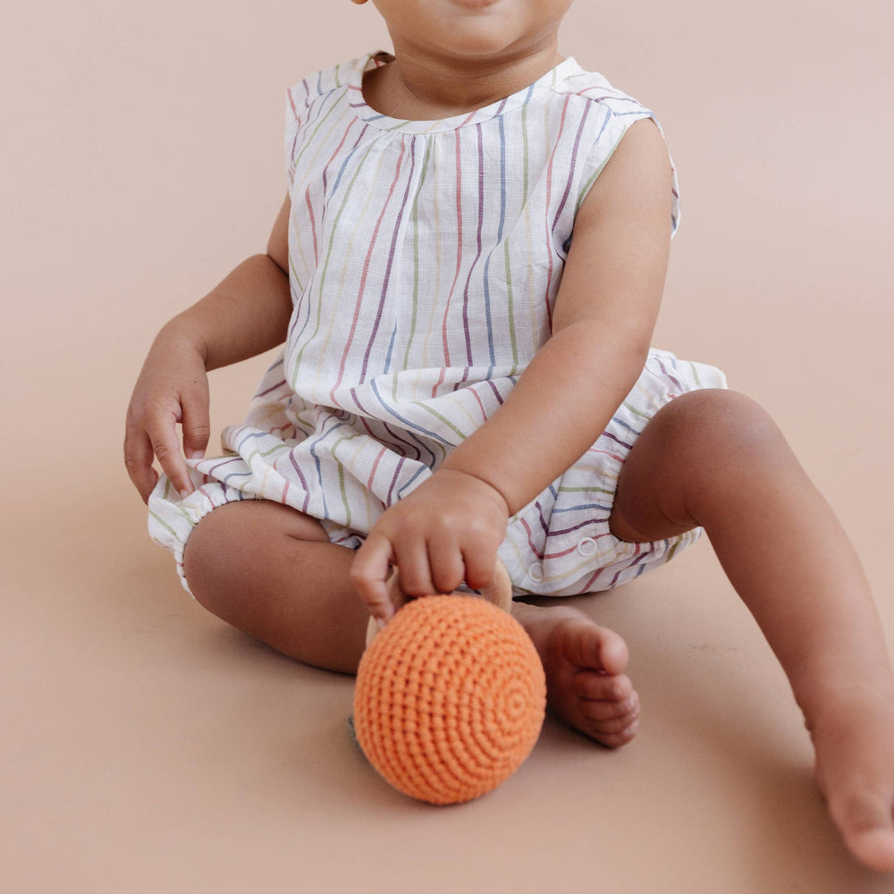 
                      
                        Cotton Crochet Rattle Fruit Orange Baby Teether – Clementine by The Blueberry Hill
                      
                    