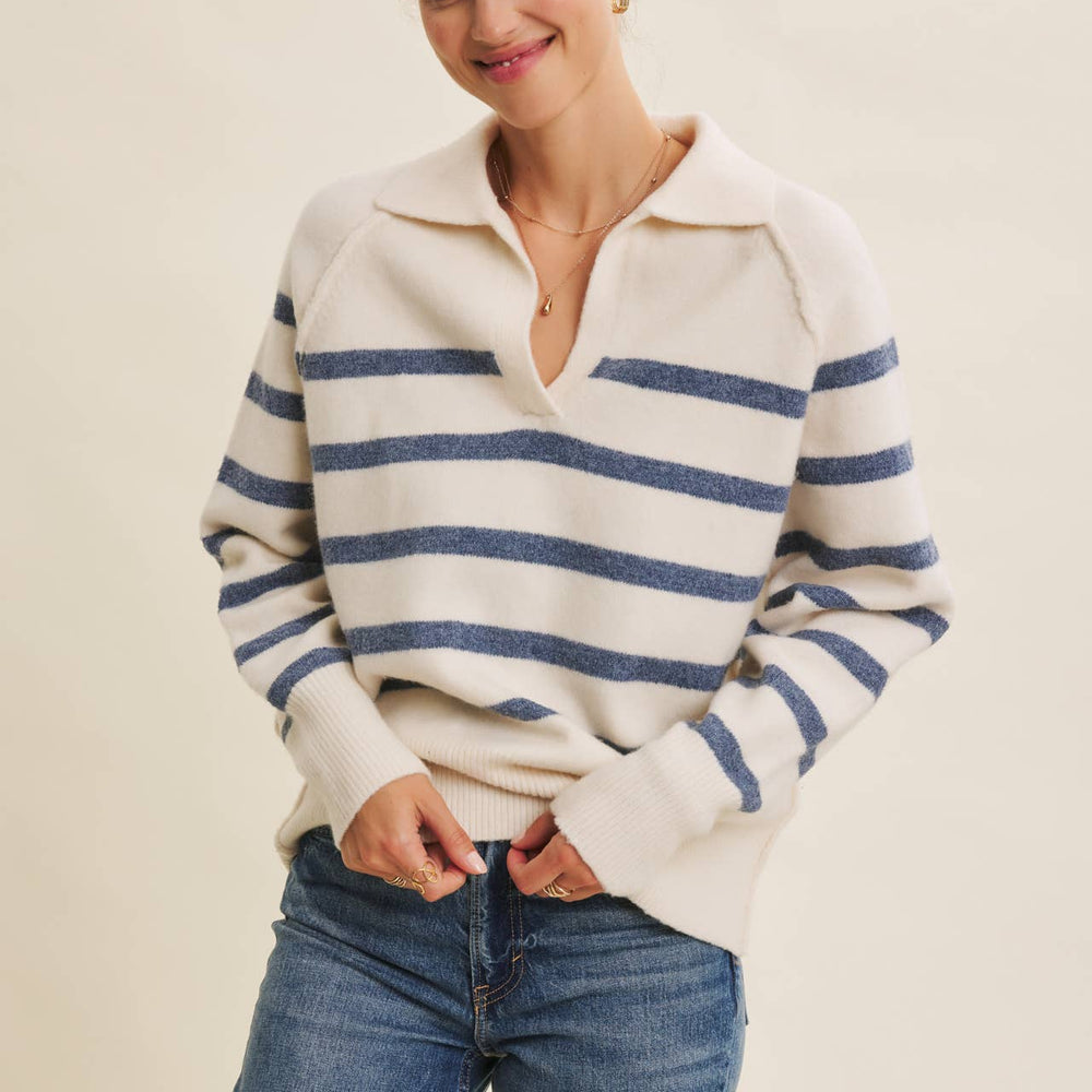Cozy Classic Recycled Poly Wool Blend Stripe Sweater – Elevated, Sustainable Warmth