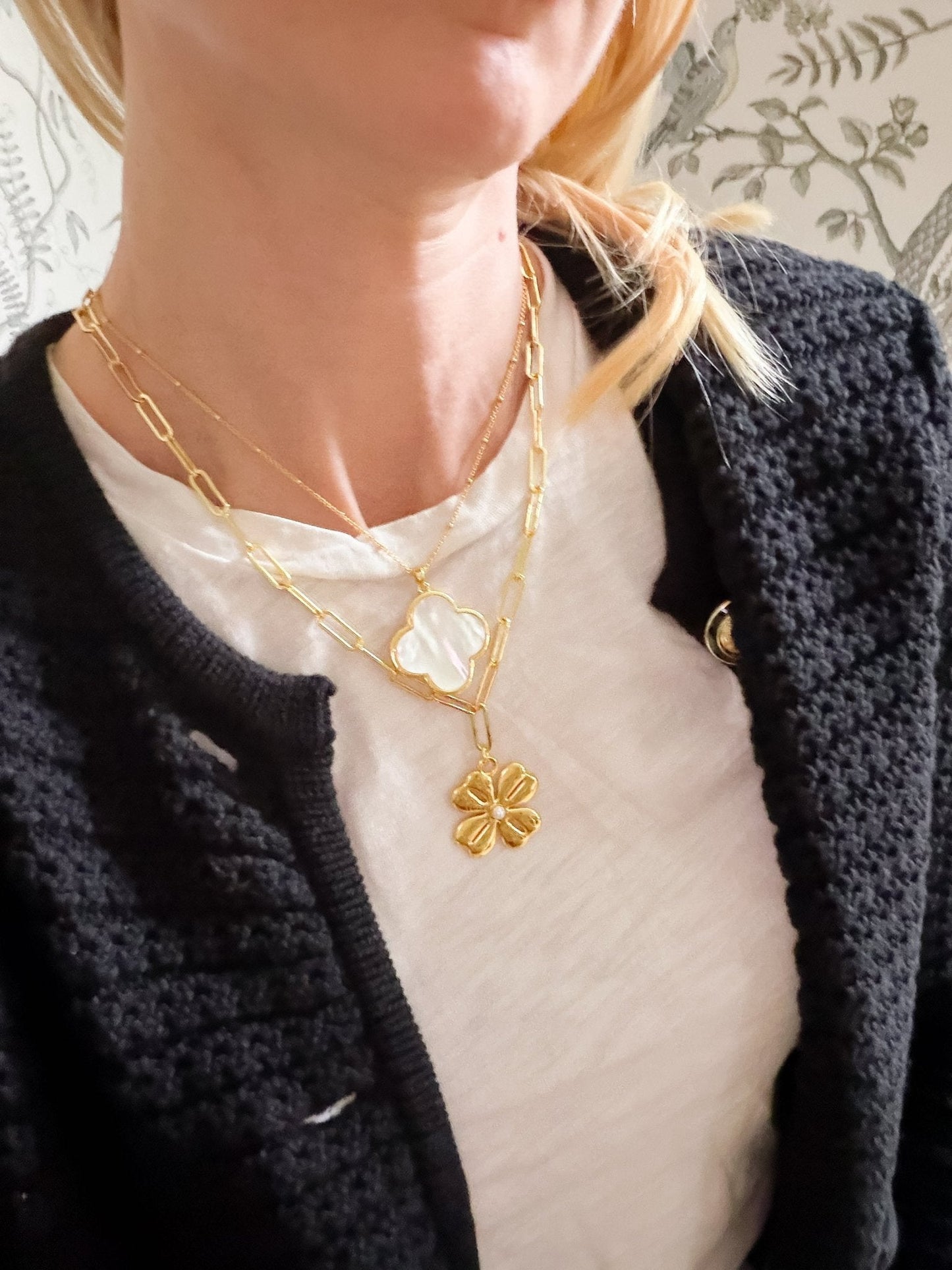 Dakota Necklace - 18k Plated- Mother of Pearl-Kristin Kennedy Collection