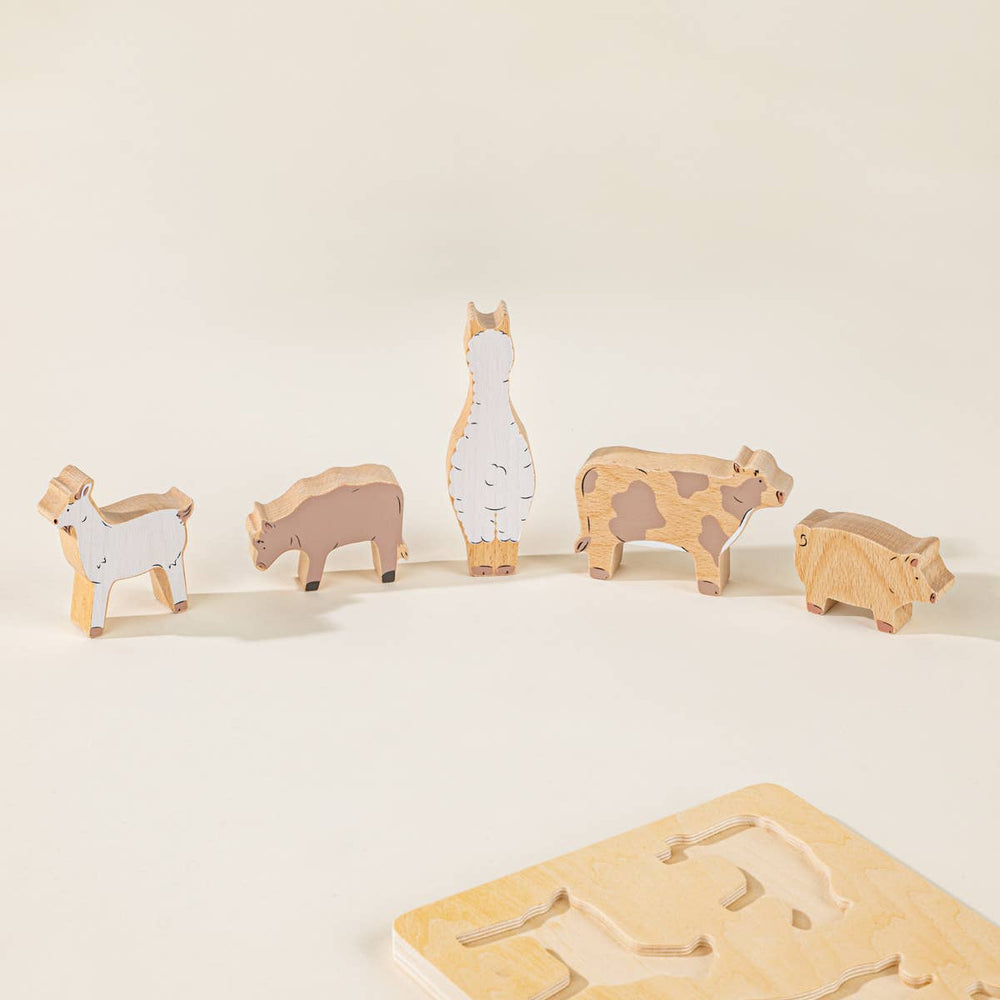 
                      
                        Set of 5 Barn Animals on Wooden Plate - Grace & Haven
                      
                    