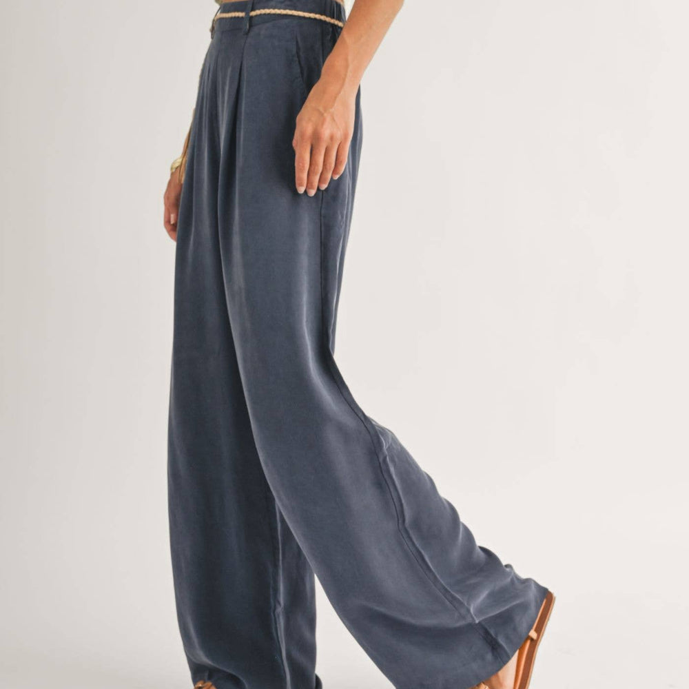 Heritage Wide Leg Pants: NAVY - Grace & Haven