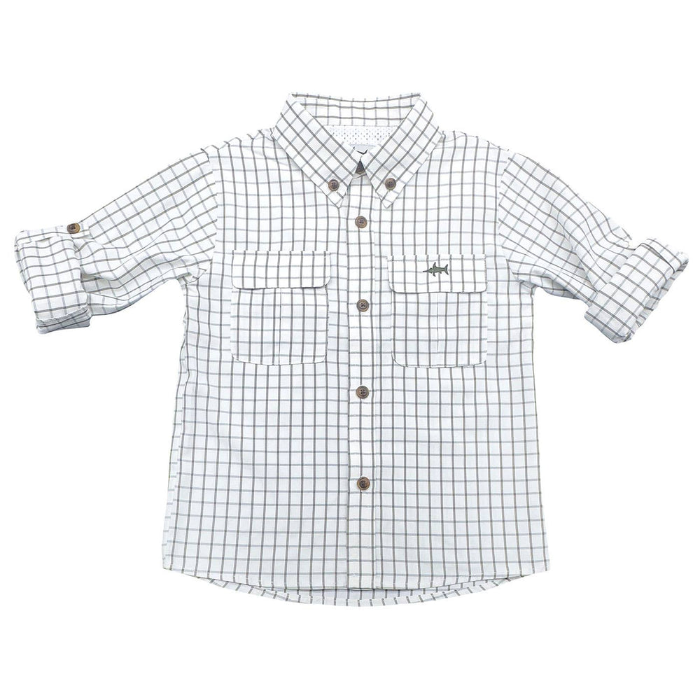 
                      
                        Boys Flagler Fishing Shirt - Olive & White Plaid
                      
                    