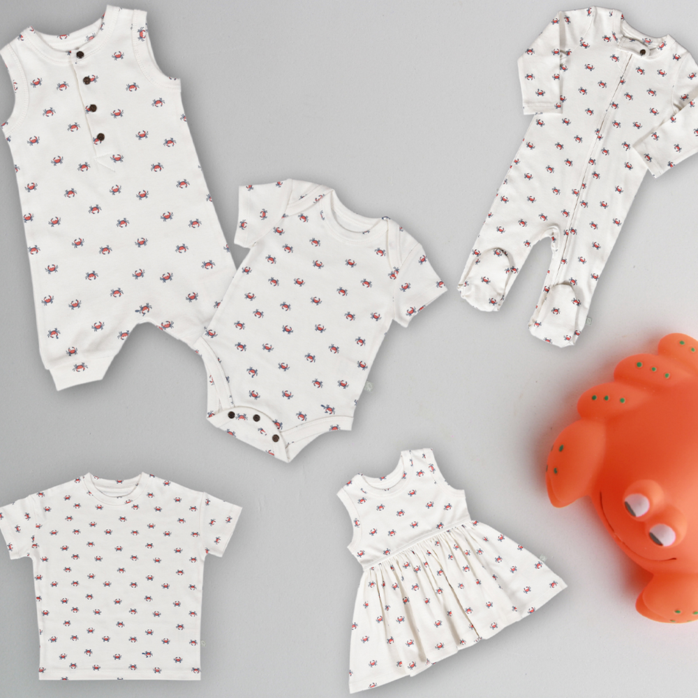 
                      
                        Organic Cotton Tank Romper – Crab Print (Baby & Toddler)
                      
                    