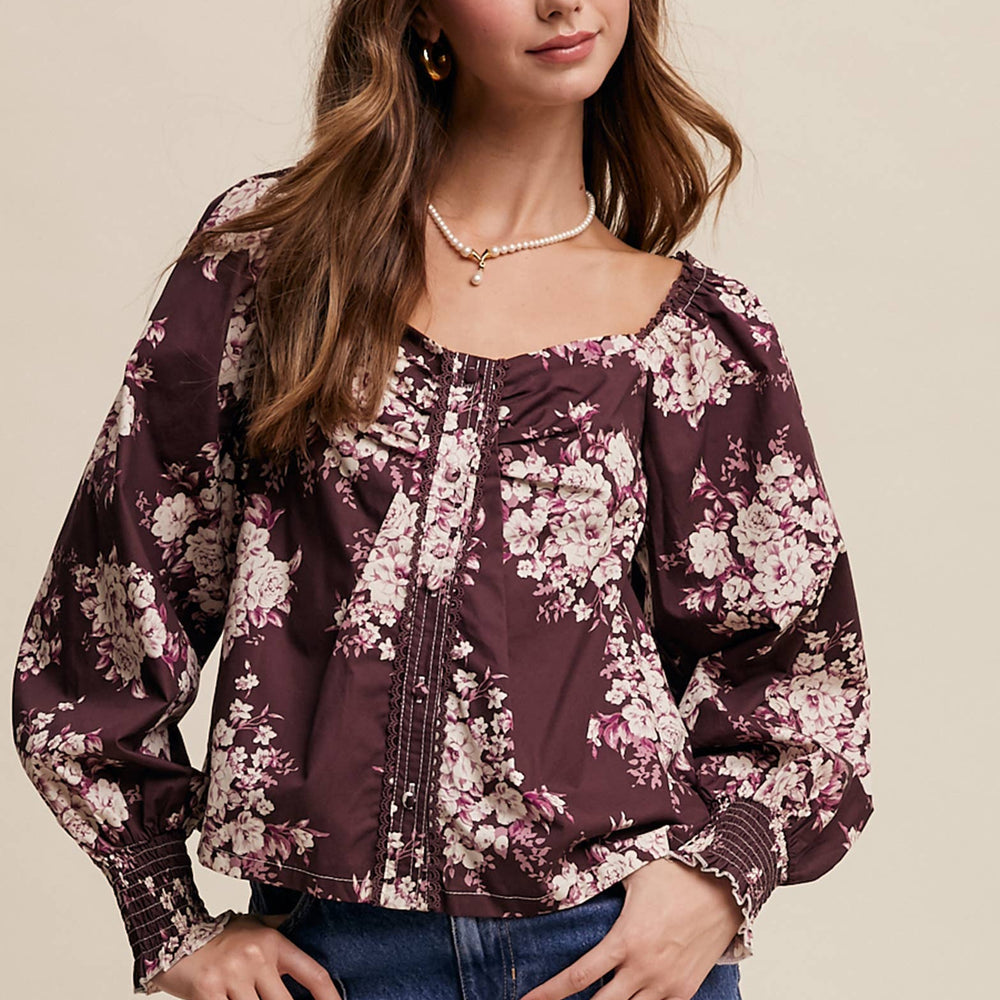 Floral Puff Sleeve Blouse